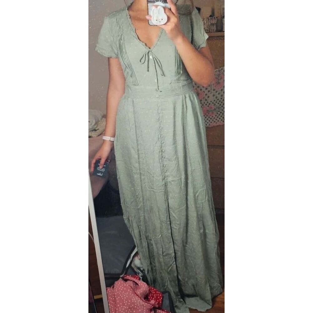 NWT Green Lulu Maxi Dress Size M - Picture 2 of 3